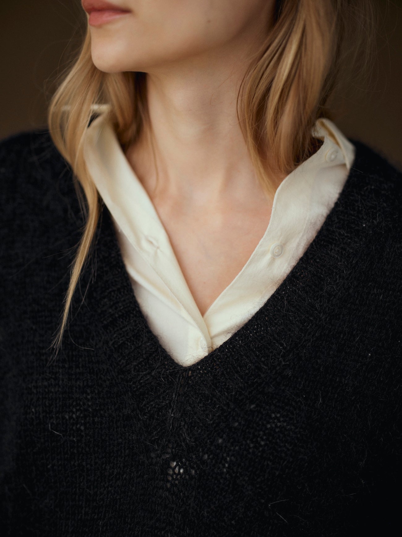 Arden V-Neck Sweater Knitting Pattern | Designed by Jonna Helin