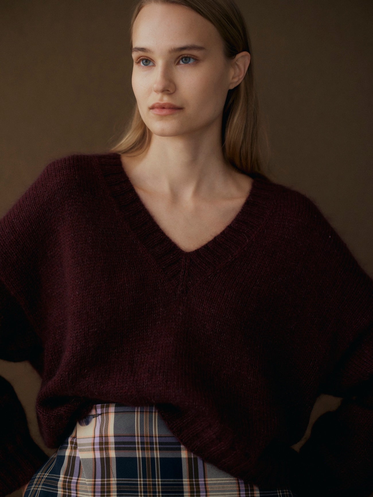 Arden V-Neck Sweater Knitting Pattern | Designed by Jonna Helin